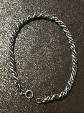 Sterling Silver Twisted Rope Bracelet - Sterling silver